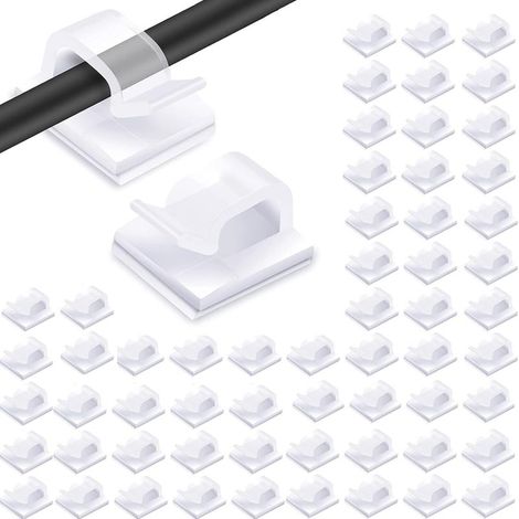 60 Pcs Cable Clips,Tidy Holder,Adhesive Self Wire,Sticky for Cables Holders for Wall,Clip Management Outdoor,Light Hooks Cord Organiser for Hanging Decorations Transparent,Organizer,String Lights (1/5)