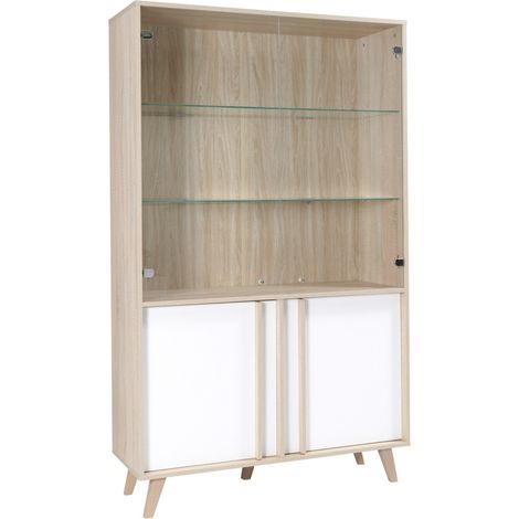Vitrine, Buffetschrank, Silberschrank MALMO großes Modell + LED. Möbel im SKANDINAVISCHEN Stil ideal für Ihr Esszimmer