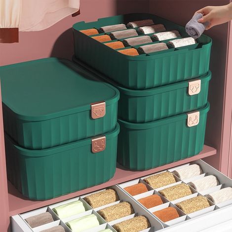 Boîte de rangement pour soutiens-gorge, style tiroir, compartimentée, idéale pour la maison, les armoires, les chambres d'étudiants, organisateur de soutiens-gorge, culottes et chaussettes, boîte à so (1/5)