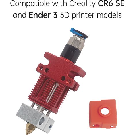 Kit de buse d'extrémité chaude entièrement métallique CR-6 SE, avec bloc chauffant et manchon en silicone de 0,4 mm, pièces compatibles pour imprimante 3D Ender 3/CR6. (1/5)