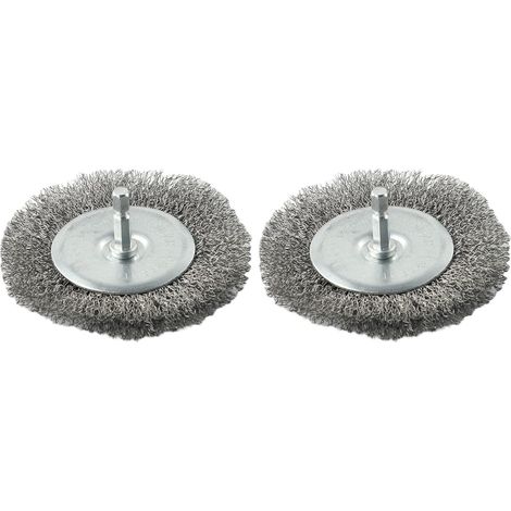 Brosse métallique de rechange, lot de 2, pour l'outil de nettoyage de joints électrique 400 401 avec tige de 6 mm pour l'entretien des allées, terrasses et entrées de garage. (1/5)