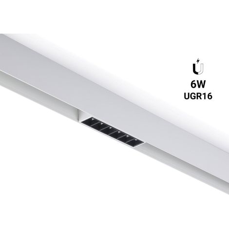 Luminaria Lineal LED Para Carril Magnético 48V - 6W - UGR 16