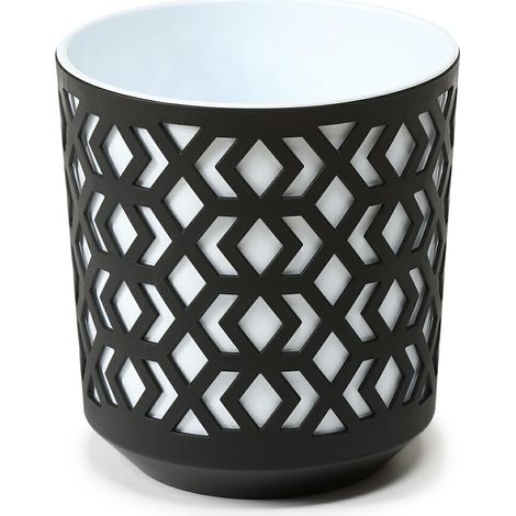 Vaso etnico bianco e nero 14xh15 cm (1/5)