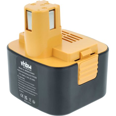 vhbw Battery Replacement for Panasonic EY9106, EY9001, EY9106B, EY9005B, EY9006, EY9103, EY9006B, EY9101 for Power Tools (2100 mAh, NiMH, 12 V)