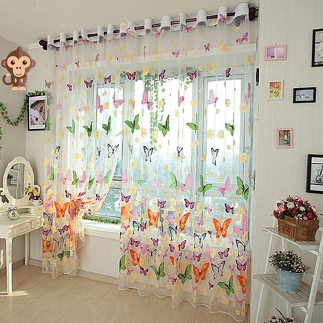 Rideaux à motif papillons — Idéaux pour chambres d'enfants, salons et autres espaces (100 x 200 cm)