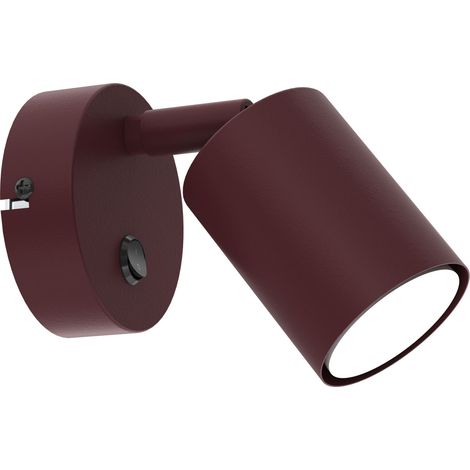 Applique murale réglable avec interrupteur 1x GU10 8W bordeaux Fun Luminex (1/4)