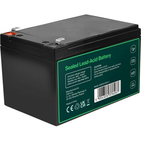 batería greencell agm vrla 12v 12ah impermeable ip54 (1/3)