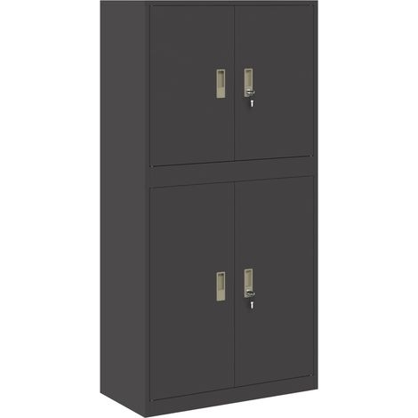 Armario de almacenamiento 2 uds. Negro 80 x 40 x 160 cm Acero vidaXL (1/5)