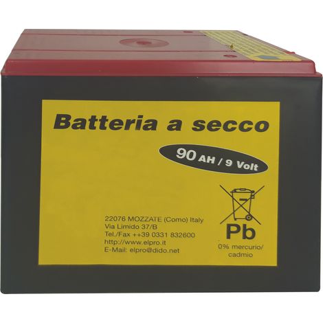 Batteria a secco 9V 130Ah – Alimentazione per elettrificatori