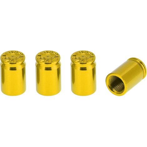4 x Aluminium Alloy Ball Shape Tyre Valve Caps Gold Colour 7 x 16.5 mm Tyre Valve Dust Cover  7X16.5mm, Forme De Balle, Anti-Saleté, Joint Torique En Caoutchouc (1/5)