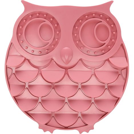 Tapis a lécher pour chien et chat Chouette 30 cm vieux rose