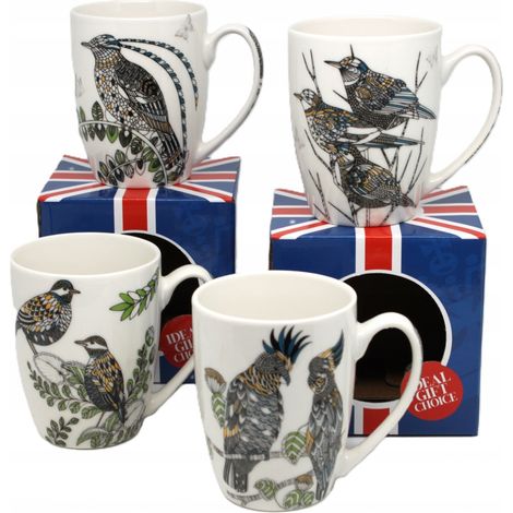 Tazza in porcellana con motivo a uccellino, mix di fantasie (1/5)
