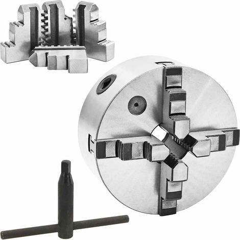 Mandrin de tour auto-centrant à 4 mâchoires 160 mm Acier (1/5)