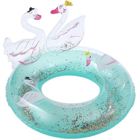 Bouée gonflable cygne à paillettes, bouée pour enfants en été, bouée de natation pour enfants - Vert - 27 kg (1/5)