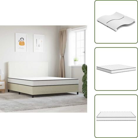 The Living Store Matelas à ressorts bonnell moyen 200x200 cm - Matelas Bonnell - Matelas Ressort - Matelas Double - Literie - Sommier Tapissier (1/5)
