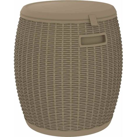 Boîte de rangement de jardin 4 en 1 marron clair polypropylène (1/5)
