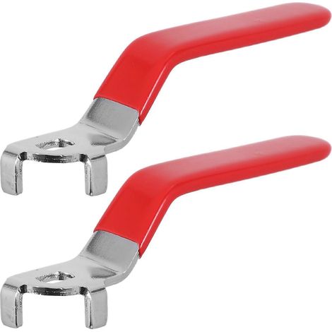 poignées de robinet à bille en fer avec poignée en plastique pour robinet extérieur, remplacement et réparation, robinet de gaz avec vis de 10 mm (trou) (1/5)