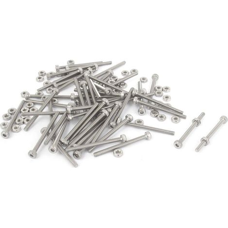 M2x25mm Edelstahl Innensechskant Rändelschrauben Schrauben Muttern Set 50Pcs (1b01ba5b402bb7eefae391