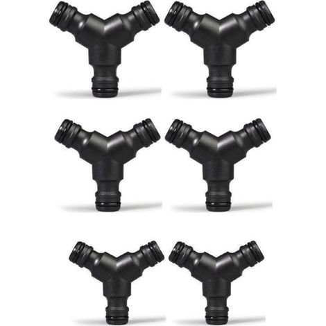 Plastique Snap on Splitter de Tuyau (3 Voies) Y Male Connecteur de Tuyau de Jardin Raccord en Y 6 Pack (1/5)