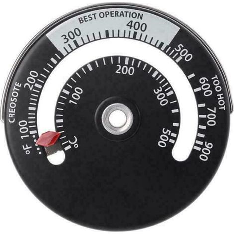 Thermomètre de Poêle Magnétique Thermomètre de Tuyau de Poêle à Feu pour Le Compteur de Température pour Tuyau de Cheminée en Bois Rond Four (1) (1/4)