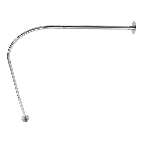 Tringle de rideau de douche réglable en L pour baignoire d’angle Pas de perçage Tige de douche de haute qualité avec installation facile 90-130 cm (1/5)