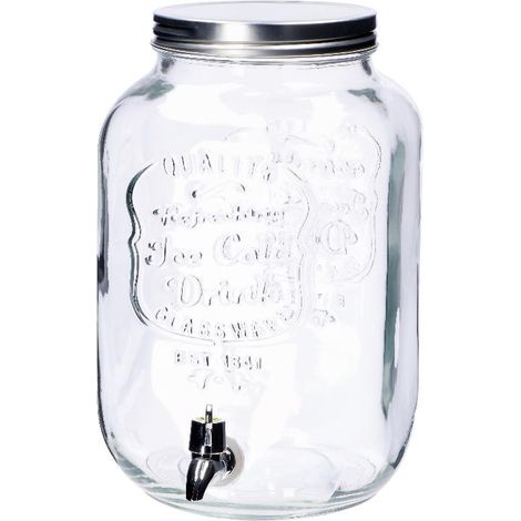 Regalo Italiano Dispenser 8 Lt 20 x 25 Cm H 32 Cm Vetro e Latta (1/2)