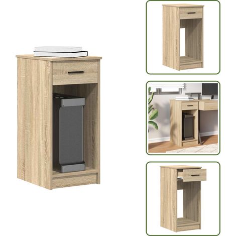 vidaXL Support de tour d'ordinateur et tiroir chêne sonoma 35x45x77 cm (1/5)