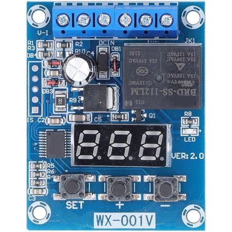 Module de détection de tension, module de relais temporisé numérique à modes multiples, 12 V (1/4)