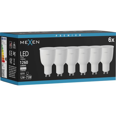 Mexen Nova 6x Ampoule LED GU10, 12W, Neutre - 4000K, 1260 lm - L108-GU10-1240-01x06 (1/5)