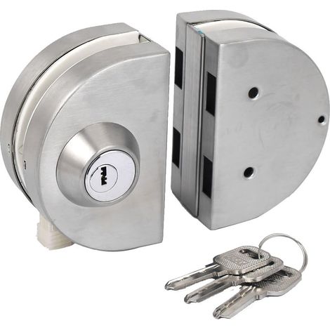 Doppelbolzen Typ Swing Push Schiebetürschloss mit 3 Schlüsseln für 8-10 mm dickes Glas (133918ba3... (1/4)