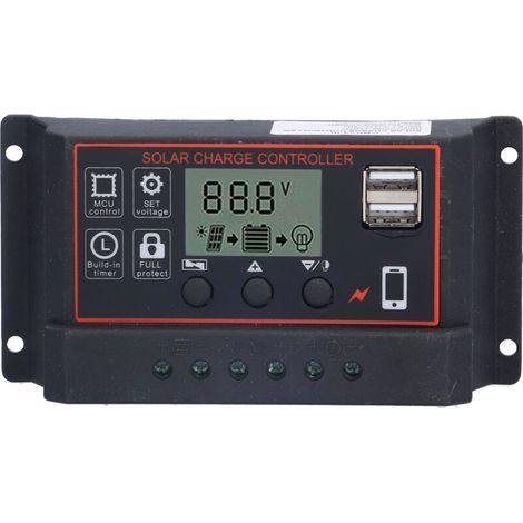 Régulateur Solaire Intelligent 12V/24V 10A avec Contrôle de Charge Photovoltaïque (1/5)