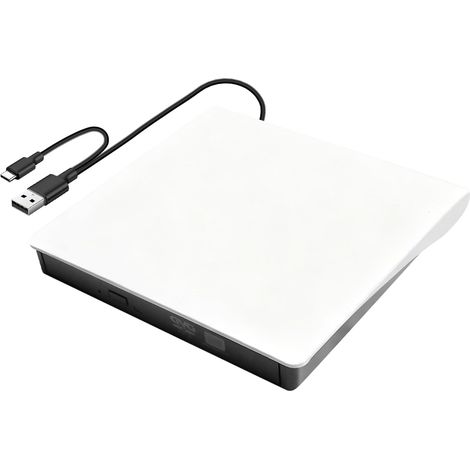 Lecteur DVD externe USB 3.0 et type C portable CD DVD +/-RW ROM pour ordinateur portable, PC, bureau, CD, DVD, Burner Reader, compatible avec Windows XP/2003/Vista/7/8/10/11 Linux (1/5)