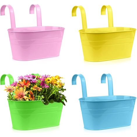 4pcs pots de fleurs exterieur pot fleur pot fleur extérieur pot de fleur exterieur pot suspendu plante exterieur (1/4)