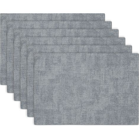 Set de 6 sets de table en cuir - gris bleu (1/5)
