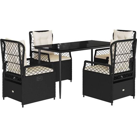 Maison Exclusive - Set de muebles jardín 5 pzas con cojines ratán (1/5)