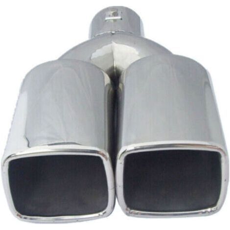 Embout de silencieux d'échappement de voiture, 1 pièce, double tuyau carré carré, en acier inoxydable chromé, entrée 2.5 pouces US (1/4)