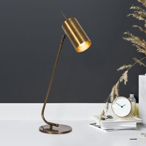 Lampe de table vintage, abat-jour tube orientable SFAX (1/5)