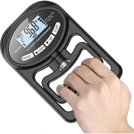 Dynamomètre manuel pour la force de préhension - Testeur électronique de force de préhension - Appareil de mesure numérique pour l'entraînement de la force de préhension (1/5)