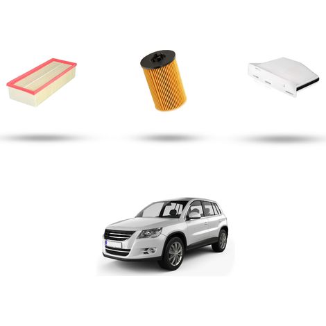 Kit tagliando 3 filtri compatibile con VW Tiguan I (5n) 2.0 TDI 81kw Dal 2010
