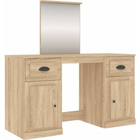 Maison Exclusive - Toeletta con Specchio Rovere Sonoma 130x50x132,5 cm