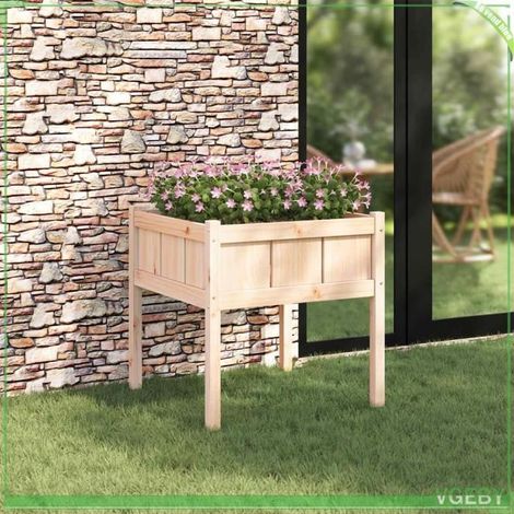 Cache-pot de jardin - FAFEICY - 8000848 - Bois de pin massif - 70 x 70 x 70 cm - Pour extérieur (1/5)