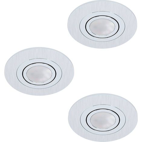 Eglo AREITIO Faretto da Incasso GU10, Alluminio Spazzolato, Set da 3 (1/4)