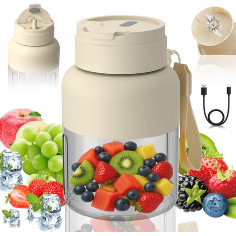 Mini-Mixer – Deckel – und Schultergurt – ideal fürs Fitnessstudio – unterwegs – zu Hause – oder im Büro (1/5)