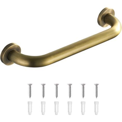 Massiver Haltegriff aus Messing fürs Badezimmer, 30 cm langer, ausbalancierter Absturzschutzgriff für Behinderte, Senioren, Schwangere und Kinder