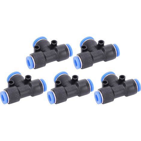 50 raccords pneumatiques 3 voies à insertion rapide pour tuyau d'air/eau en PU PEG6-8-6 (1/5)