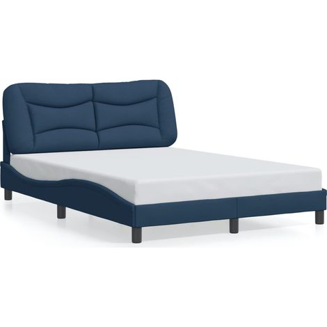 Lit double,Lit adulte,Cadre de lit sans matelas Hvar bleu 140x190 cm tissu CFW9027909 (1/5)