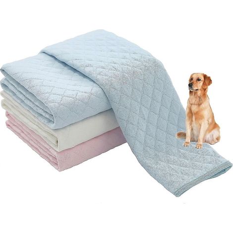 Alèses lavables et réutilisables pour chiens  Lot de 2, bleu et rose  100 % imperméables et ultra-absorbantes  Grandes alèses antidérapantes pour chiots  Éducation et propreté