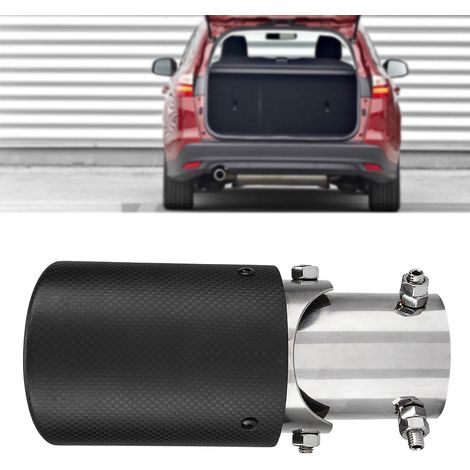 Verstellbares Carbon-Auspuffrohr für Autos, einflutiger Schalldämpfer 63-89 mm, Carbonfaser-Optik, Auto-Tuning-Zubehör. (1/5)