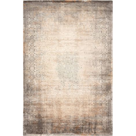 Tapis taupe en viscose design détaillé doux et chic - 230 x 160 cm (1/3)