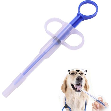 Lance Pilule Chat Distributeur de pillules pour Chat avec Pointe Souple de sécurité réutilisable Plastique seringue medicaments Animaux pour Chats Chiens Bébé Animaux(Bleu) (1/5)